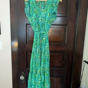 Amour Vert Green Floral Maxi Dress
